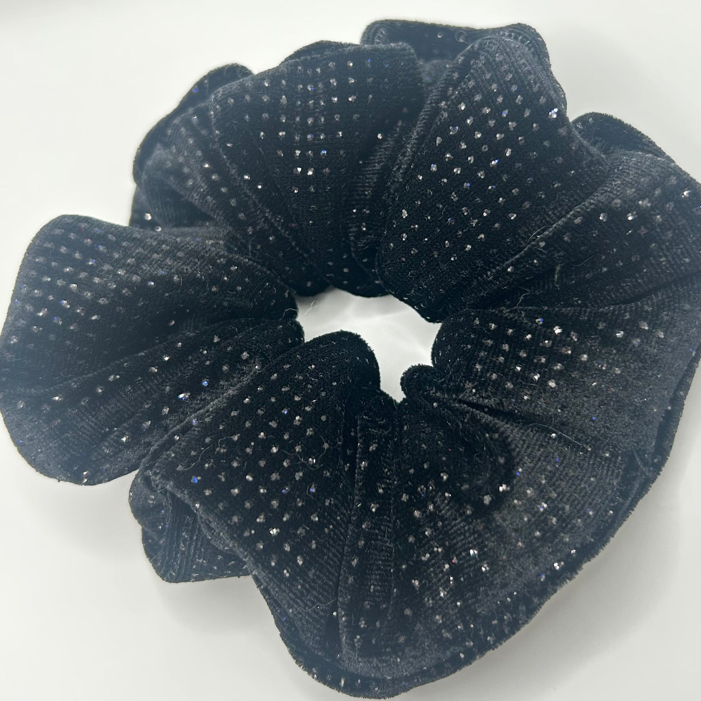 Black Sparkly Velvet Scrunchie