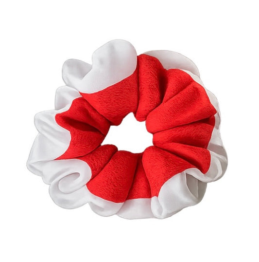 England Red & White Satin Scrunchie