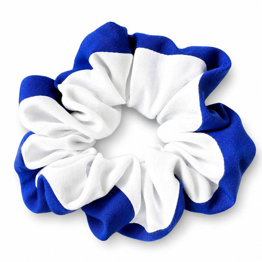 Scotland Blue & White Cotton Scrunchie