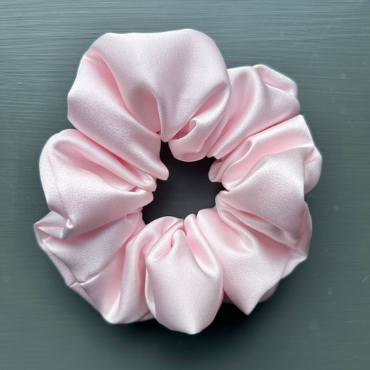 Baby Pink Satin Scrunchie