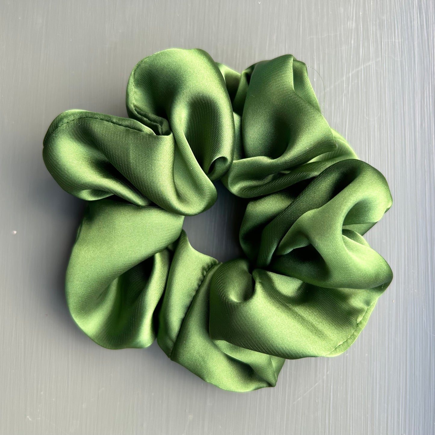 Emerald Green Satin Scrunchie