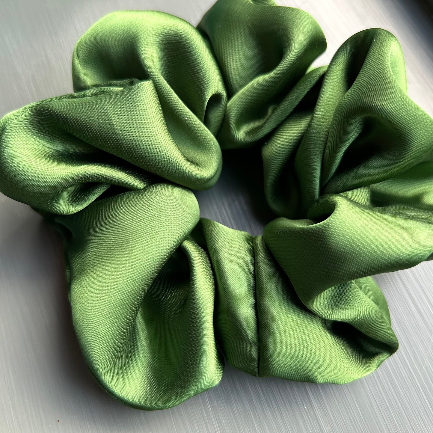 Emerald Green Satin Scrunchie