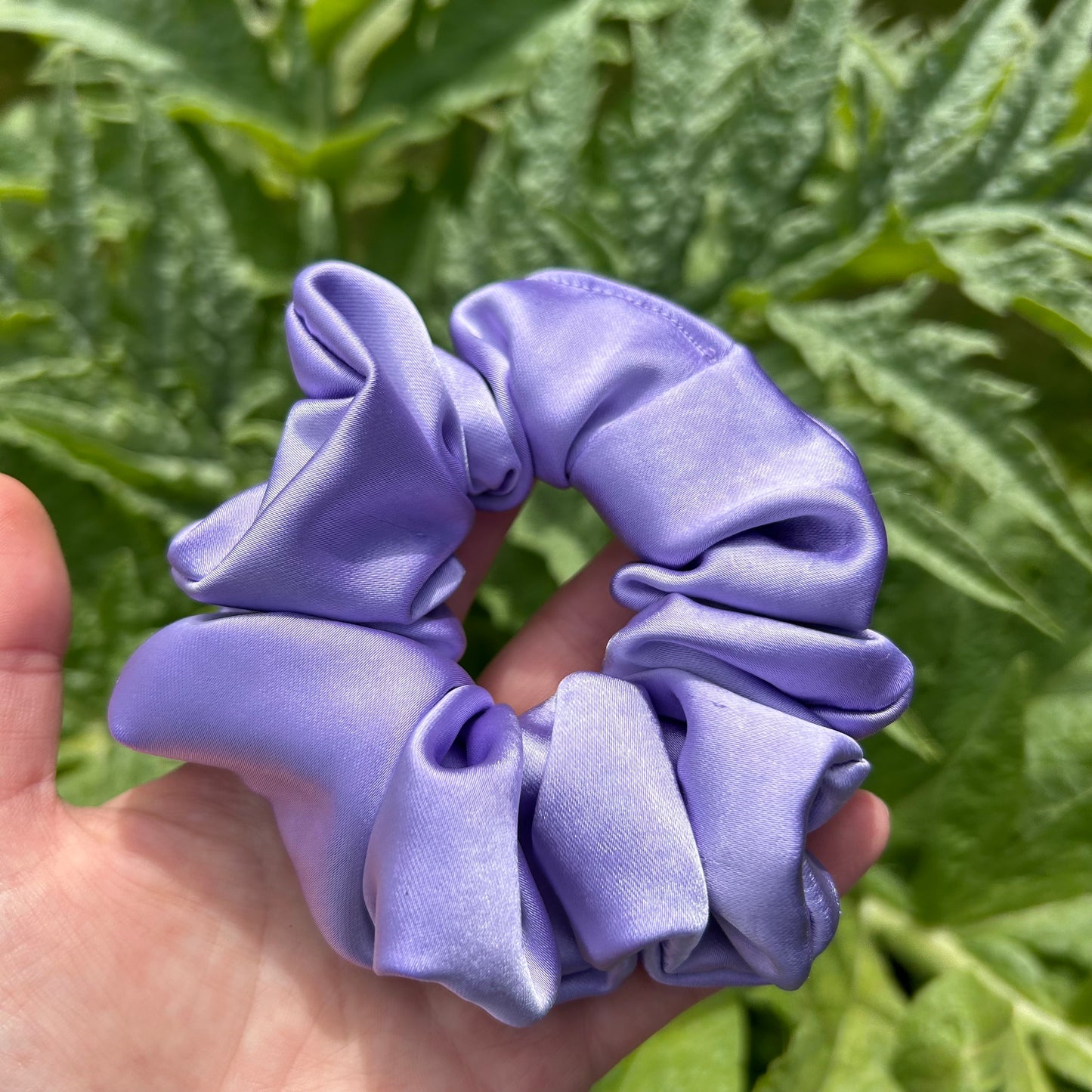 Lilac Satin Scrunchie