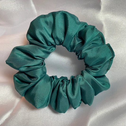 Teal Taffeta Iridescent Scrunchies