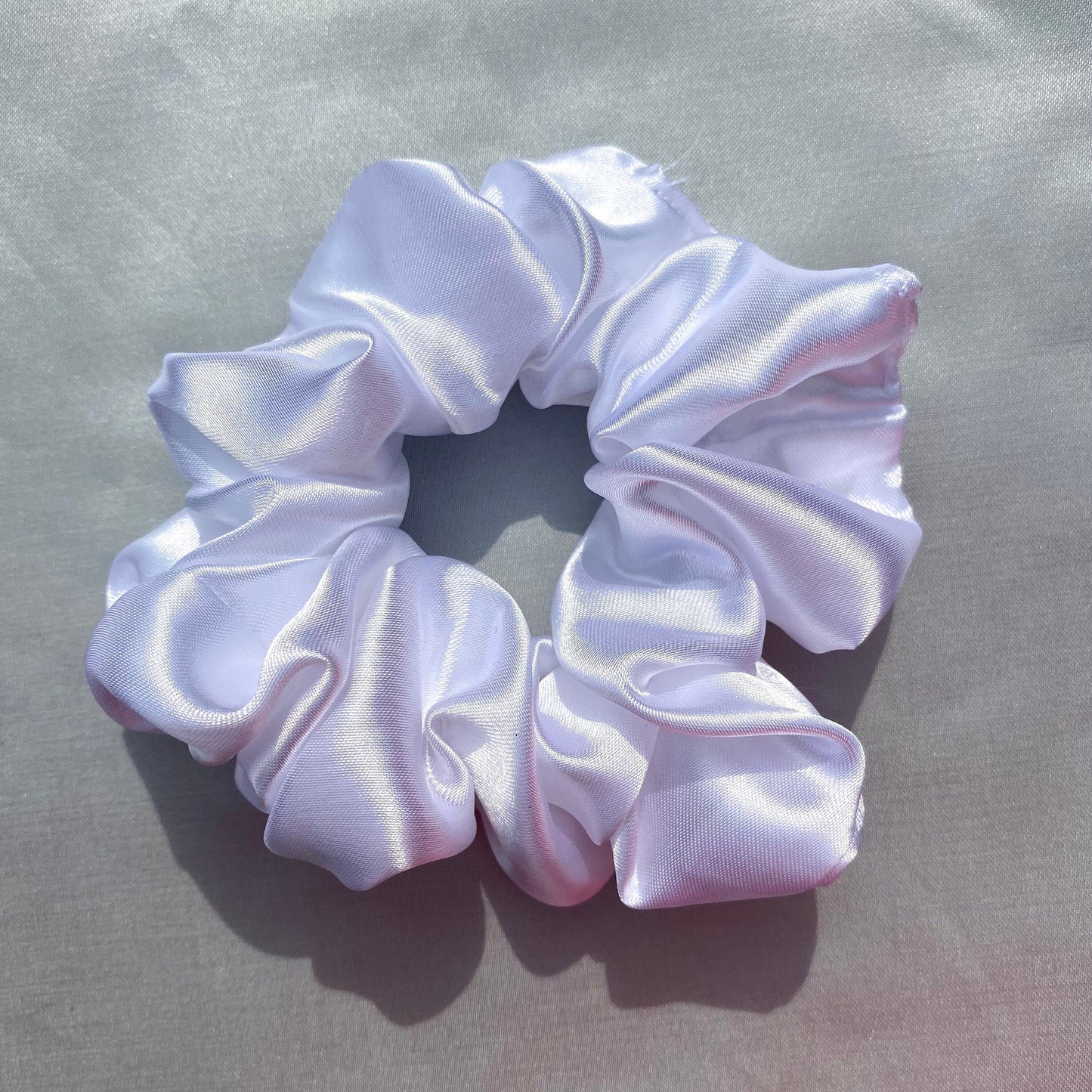 White Satin Scrunchie