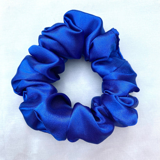 Royal Blue Satin Scrunchie