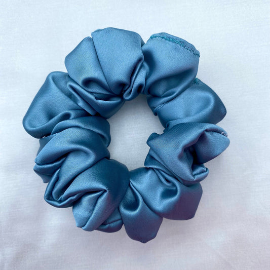 Wedgwood Blue Luxury Silk Scrunchie