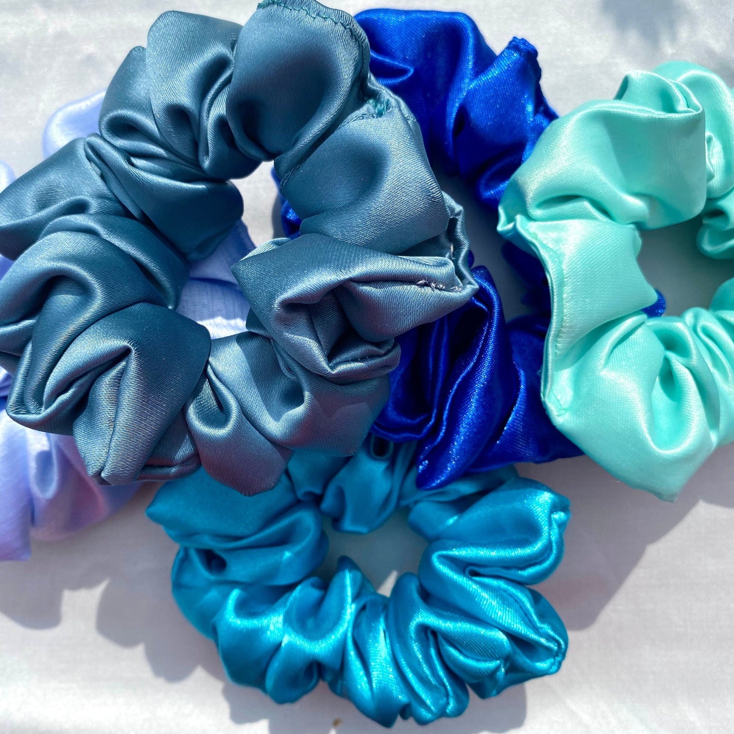 Royal Blue Satin Scrunchie