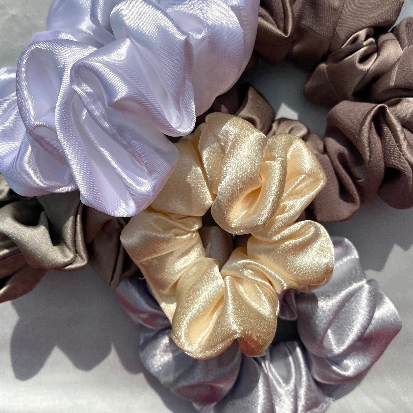 White Satin Scrunchie