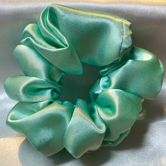 Mint Green Satin Scrunchie