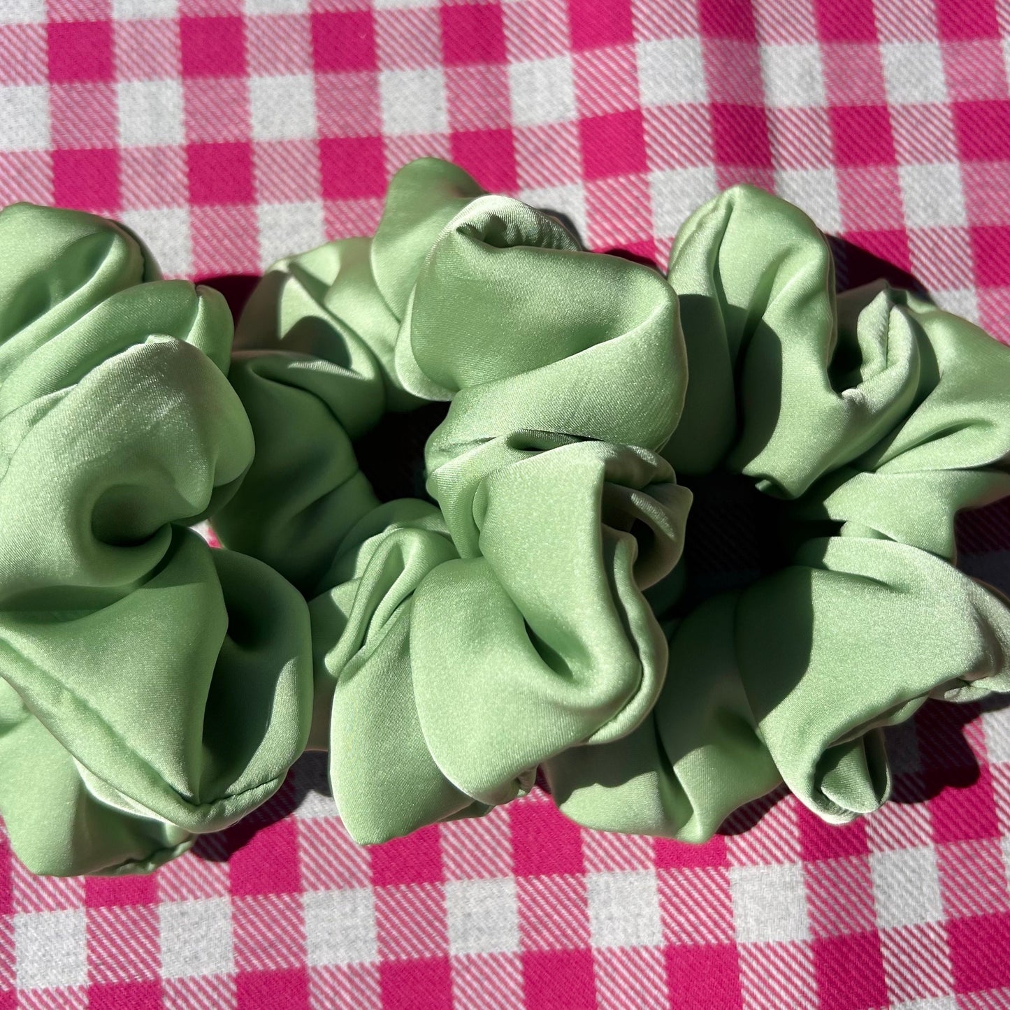 Pale Green Satin Scrunchie | Vegan/Faux Silk | That Scrunchie Brand