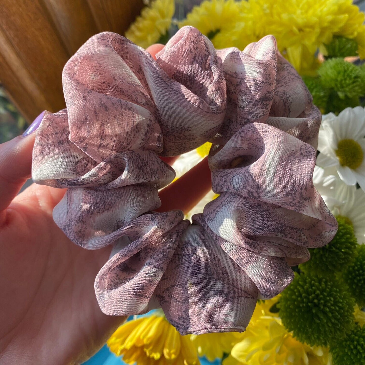 Dusky Pink Speckled Scrunchie