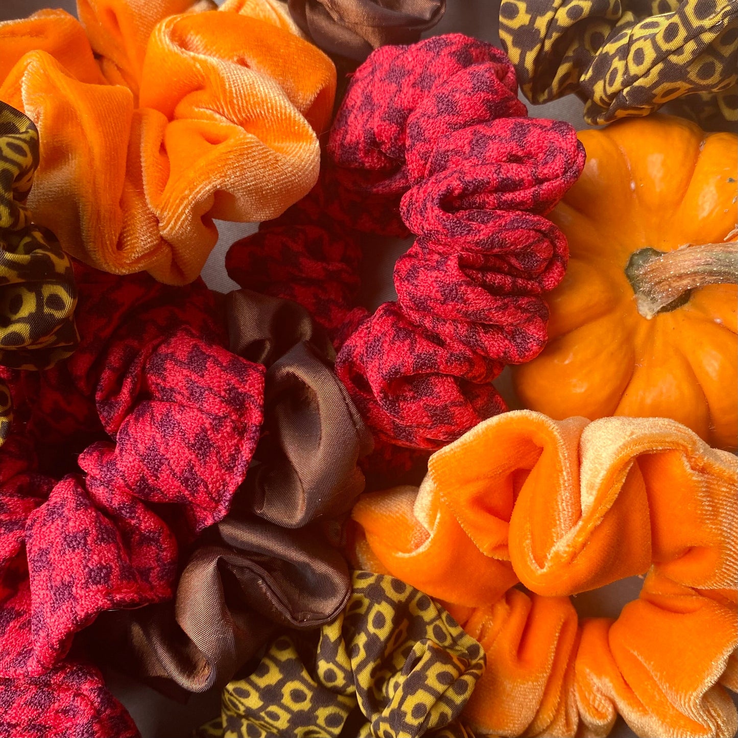 Red Houndstooth Scrunchie