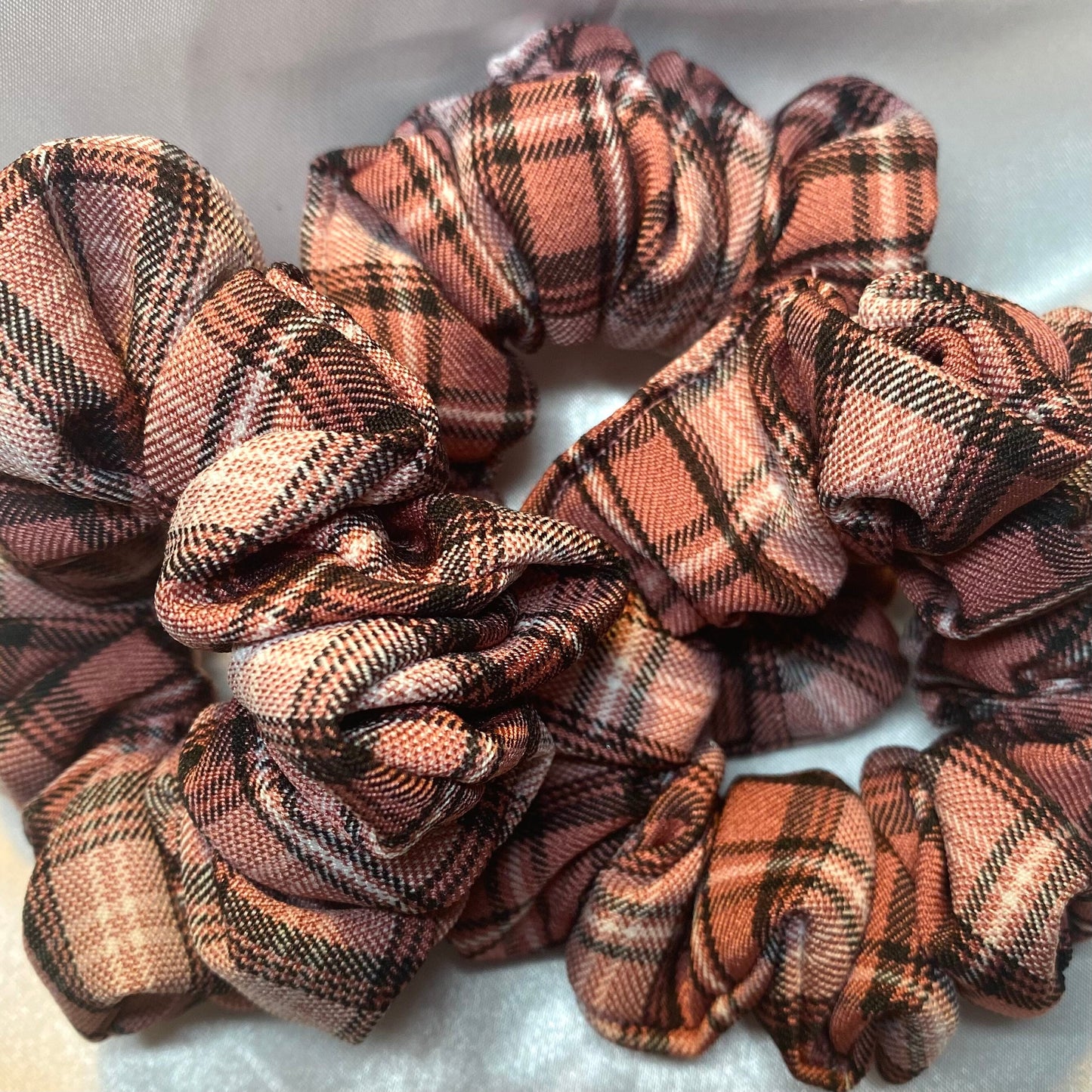 Pink Tartan Scrunchie