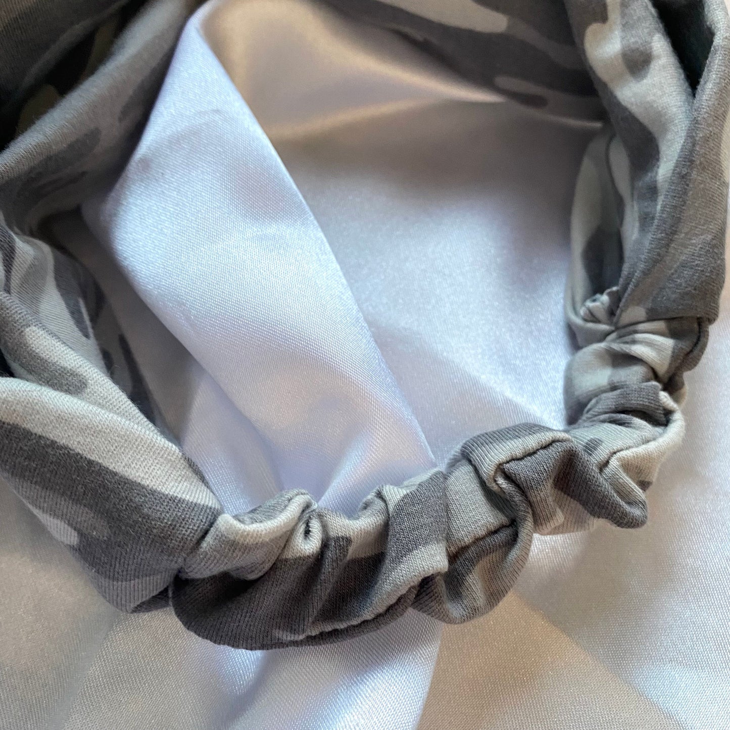 Camo Grey Twist Jersey Headband