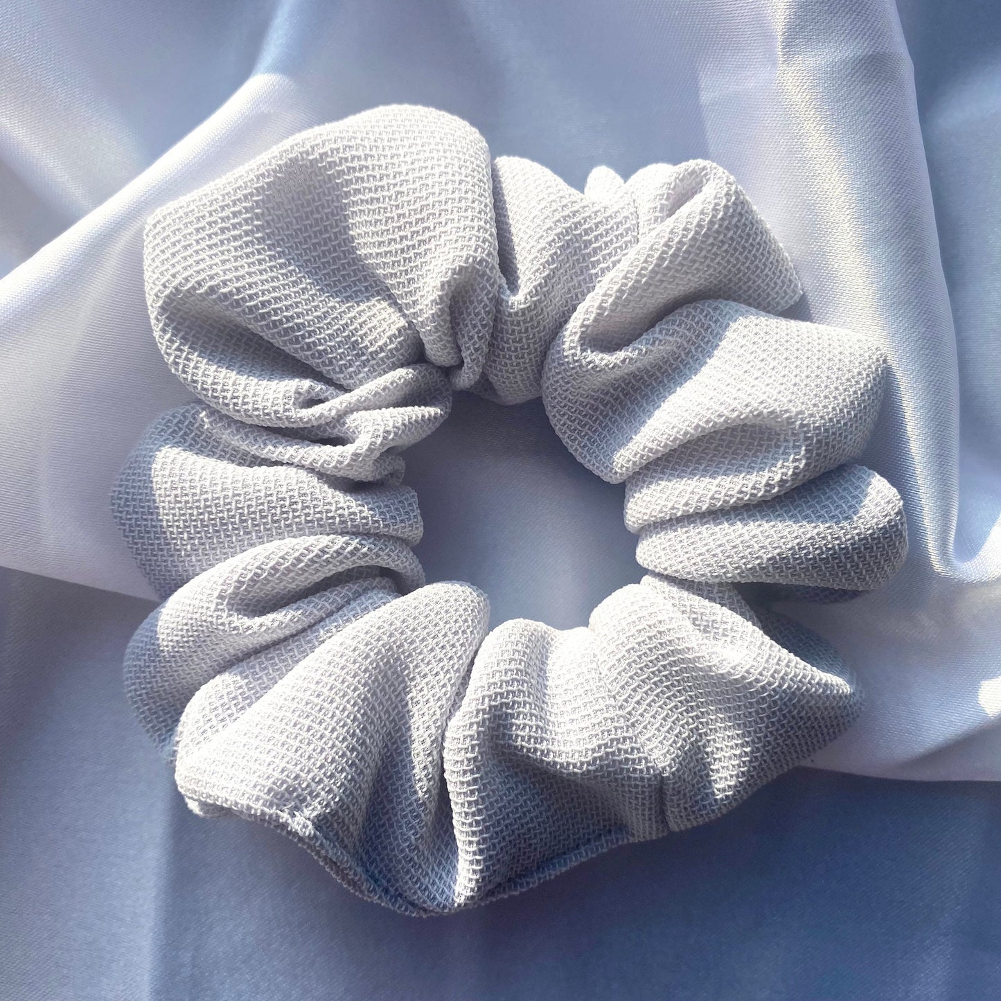 Light Grey Textured Scrunchie