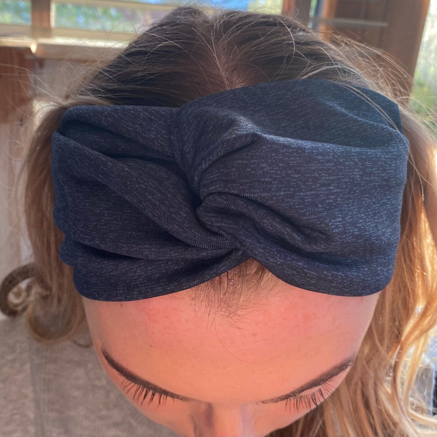 Navy Marl Thick and Sporty Twist Headband