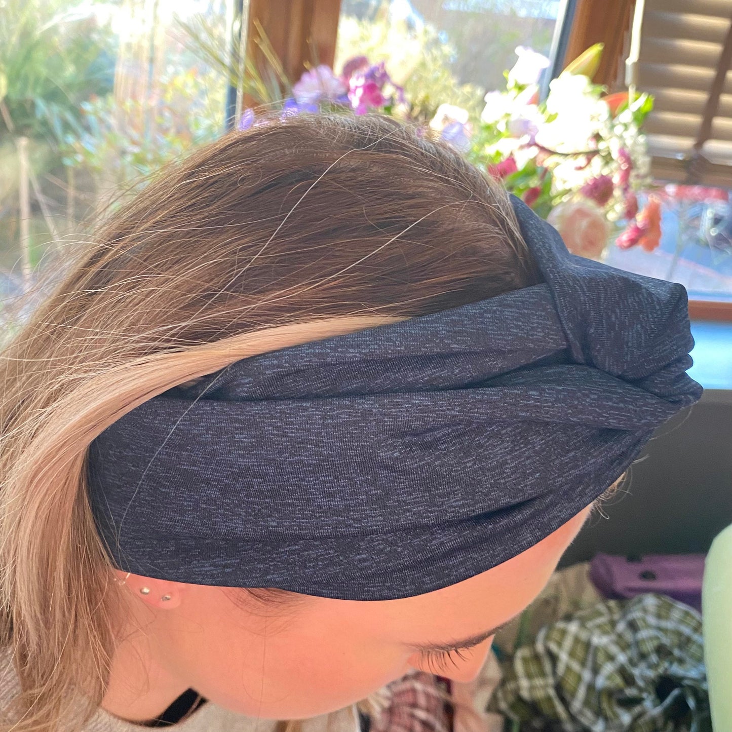 Navy Marl Thick and Sporty Twist Headband