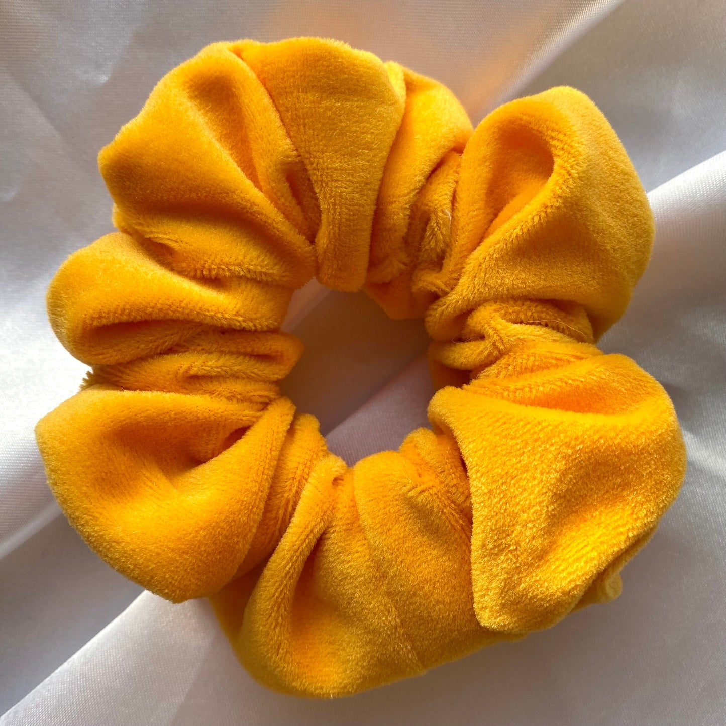 Dark Yellow Thick Velvet Scrunchie