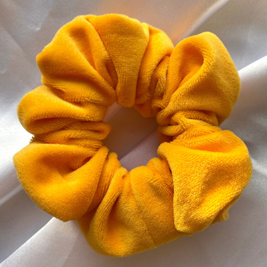 Dark Yellow Thick Velvet Scrunchie