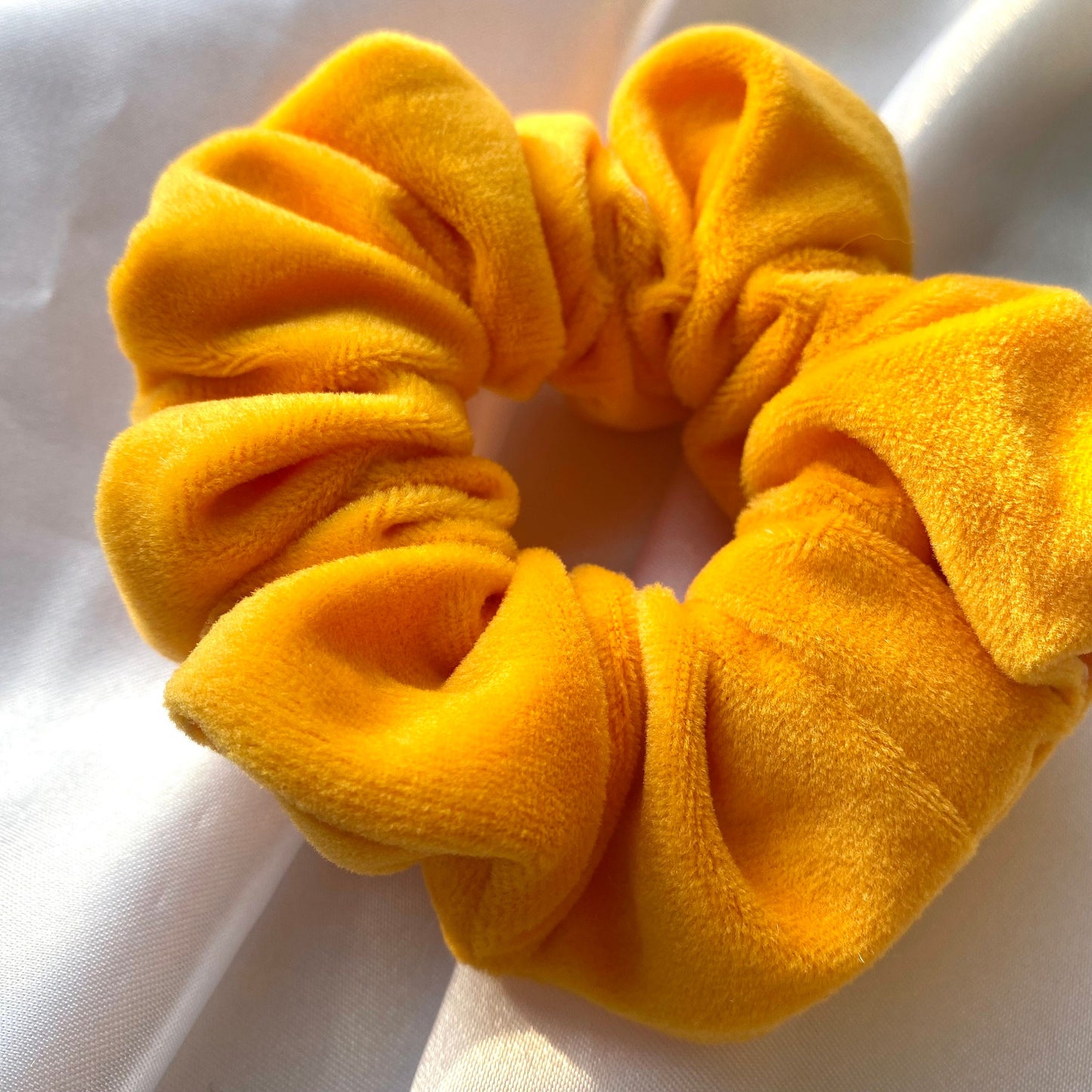 Dark Yellow Thick Velvet Scrunchie