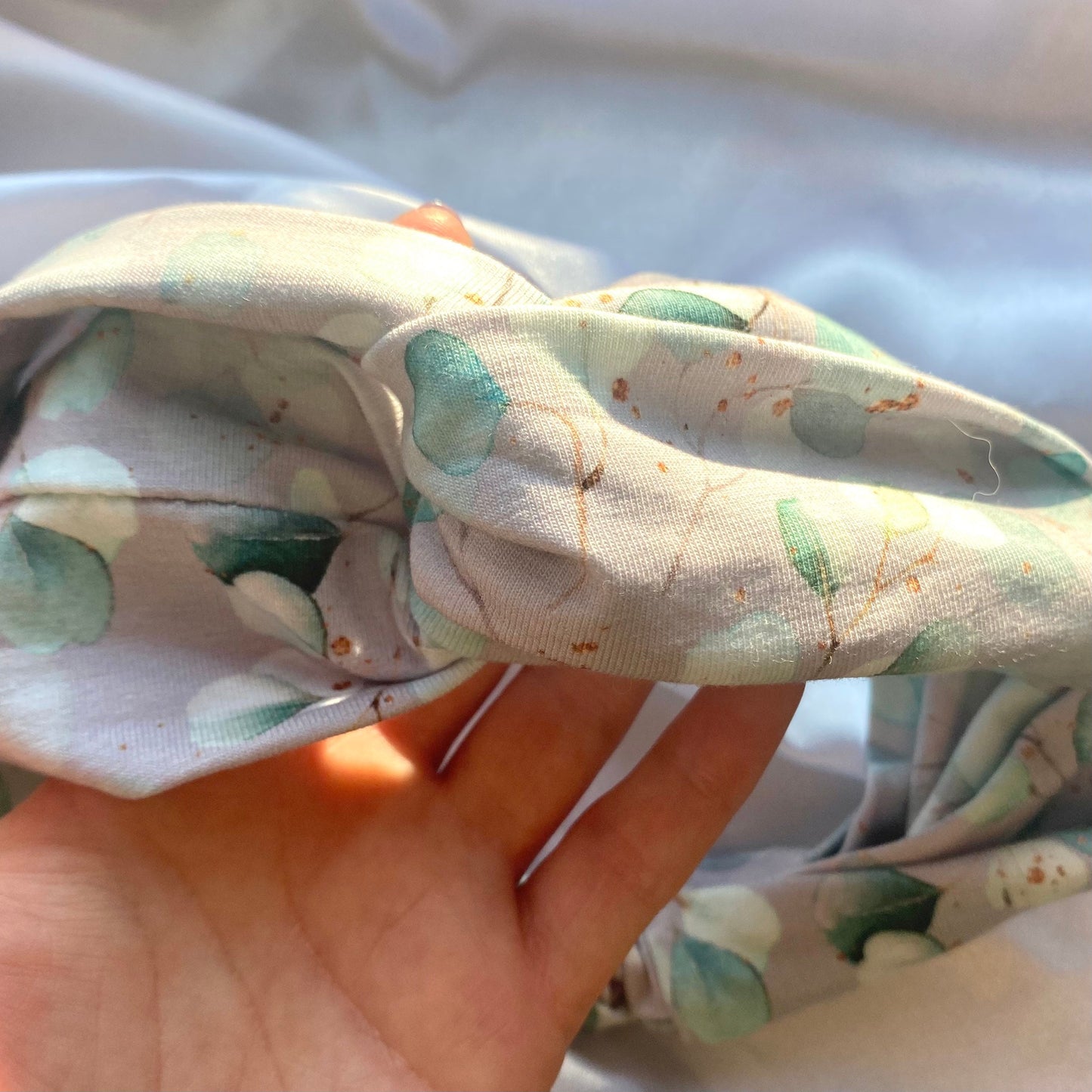 Light Grey Eucalyptus Twist Jersey Headband