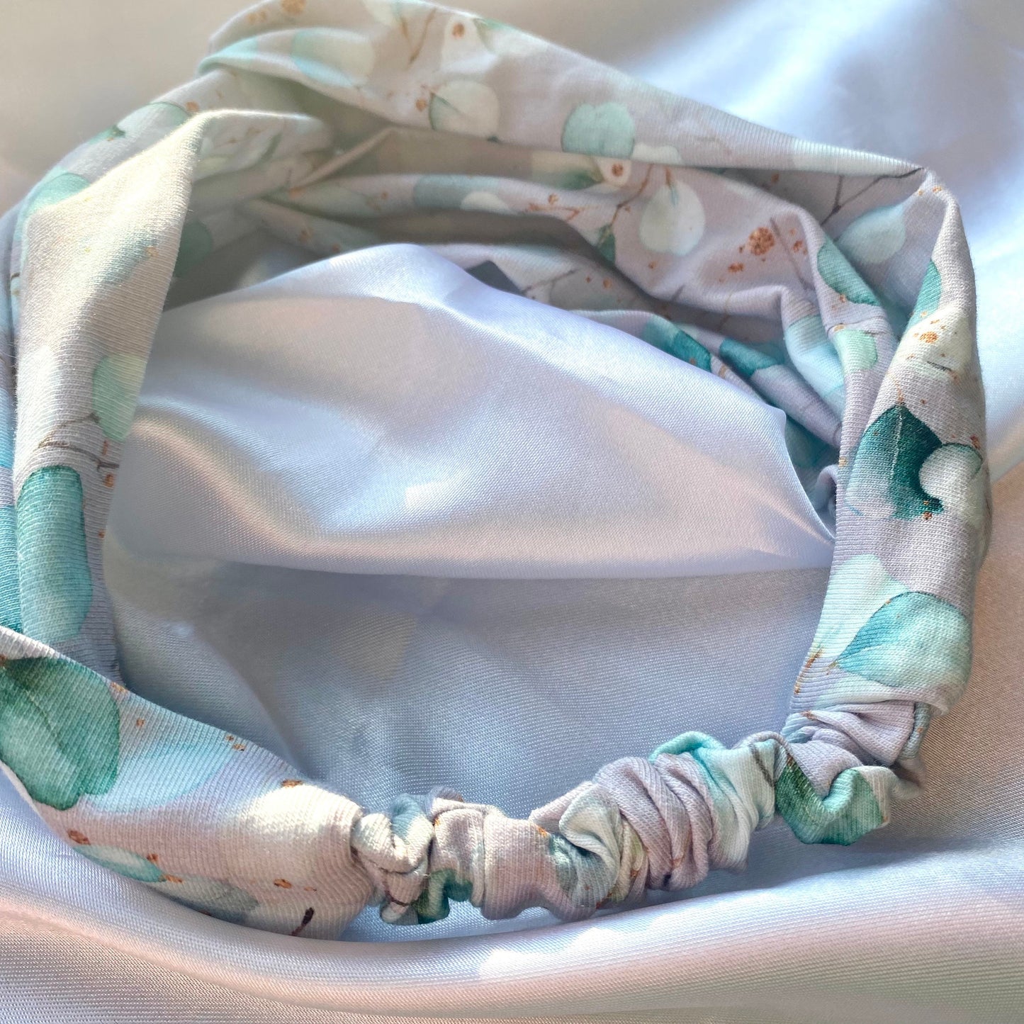 Light Grey Eucalyptus Twist Jersey Headband