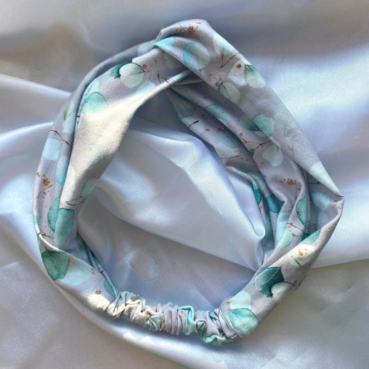 Light Grey Eucalyptus Twist Jersey Headband