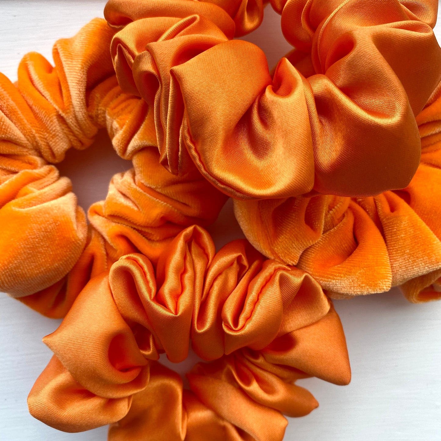 Tangerine Satin Scrunchie