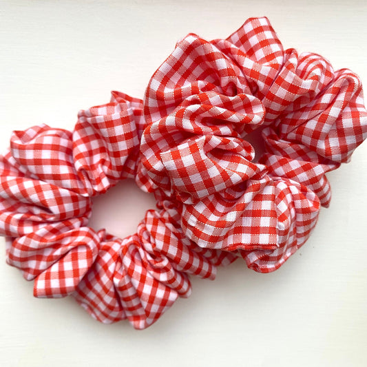 Orange Gingham Scrunchie