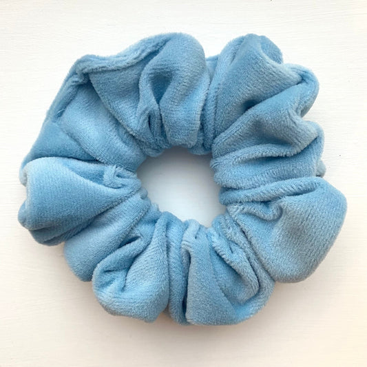 Thick Baby Blue Velvet Scrunchie