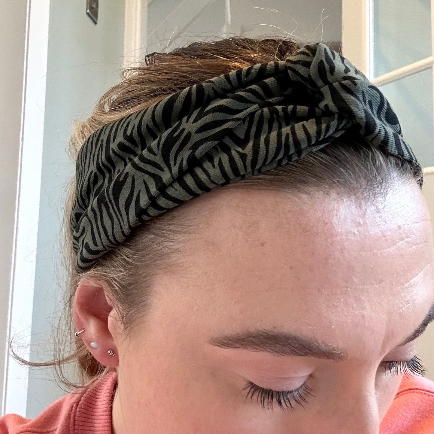 Khaki Tiger Print Jersey Headband