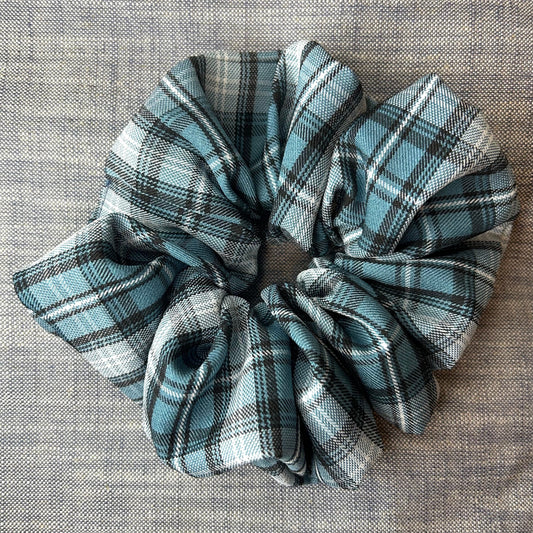 Extra Large Blue Tartan Scrunchie