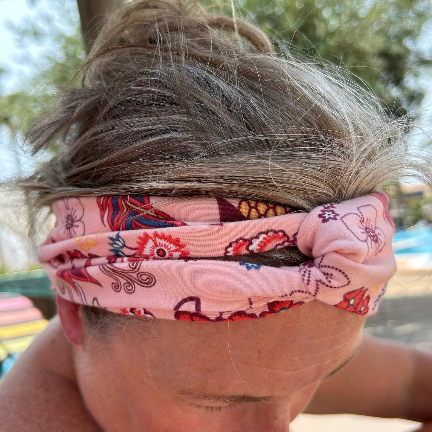 Pink Floral Jersey Headband