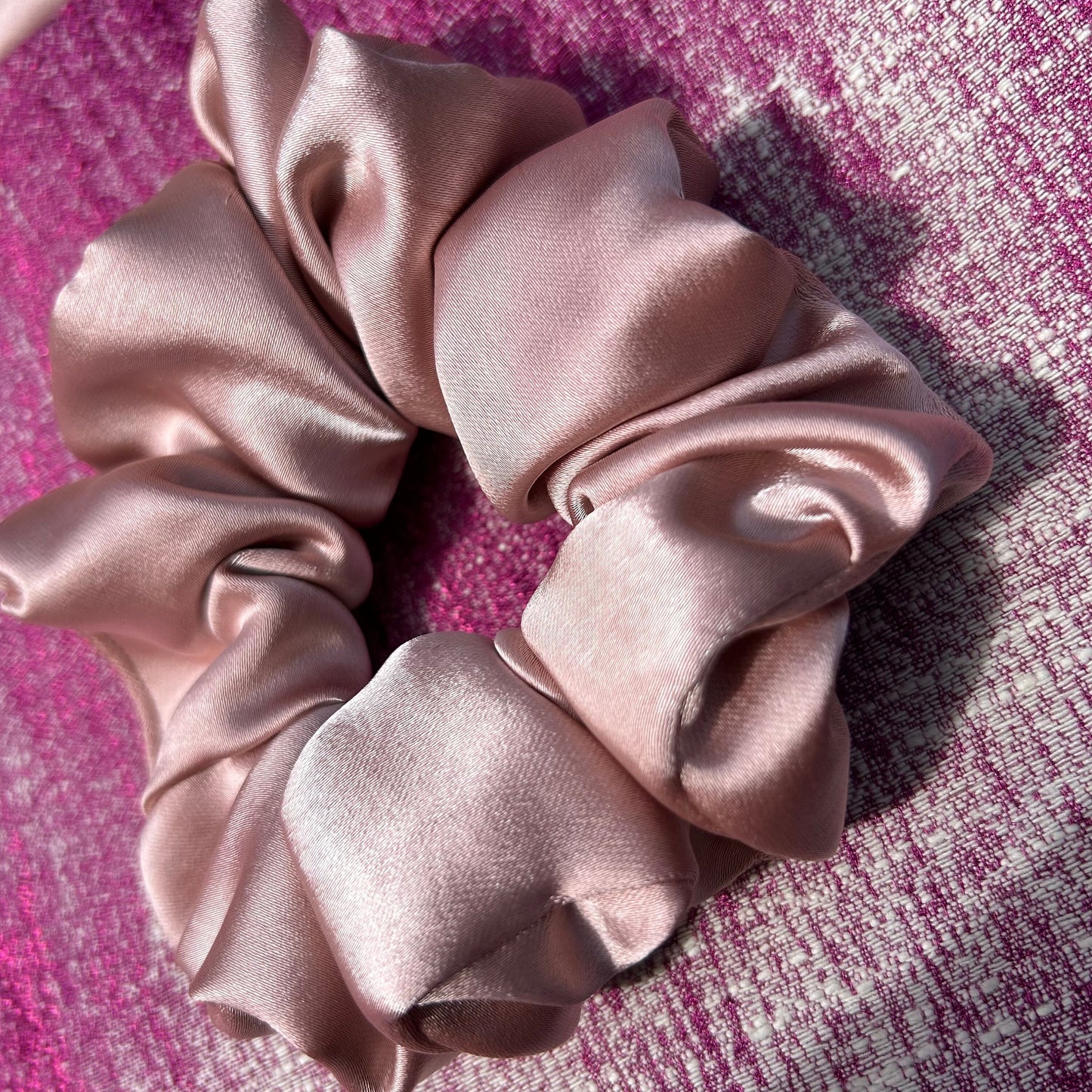 Soft Pink Luxury Satin Scrunchie