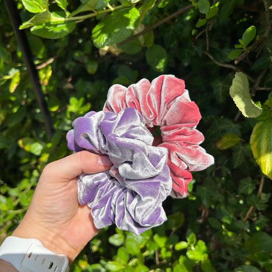 Coral Pink Velvet Scrunchie