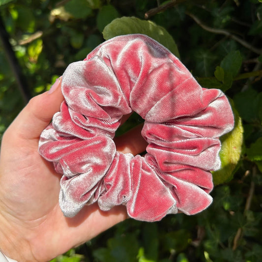 Coral Pink Velvet Scrunchie