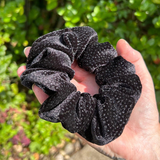 Black Sparkly Velvet Scrunchie