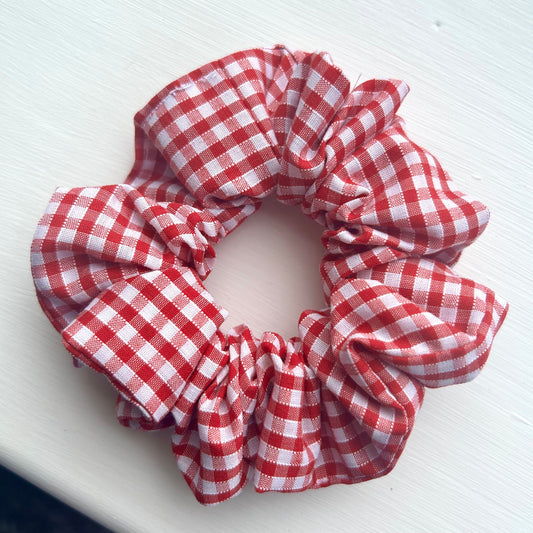 Red Gingham Scrunchie