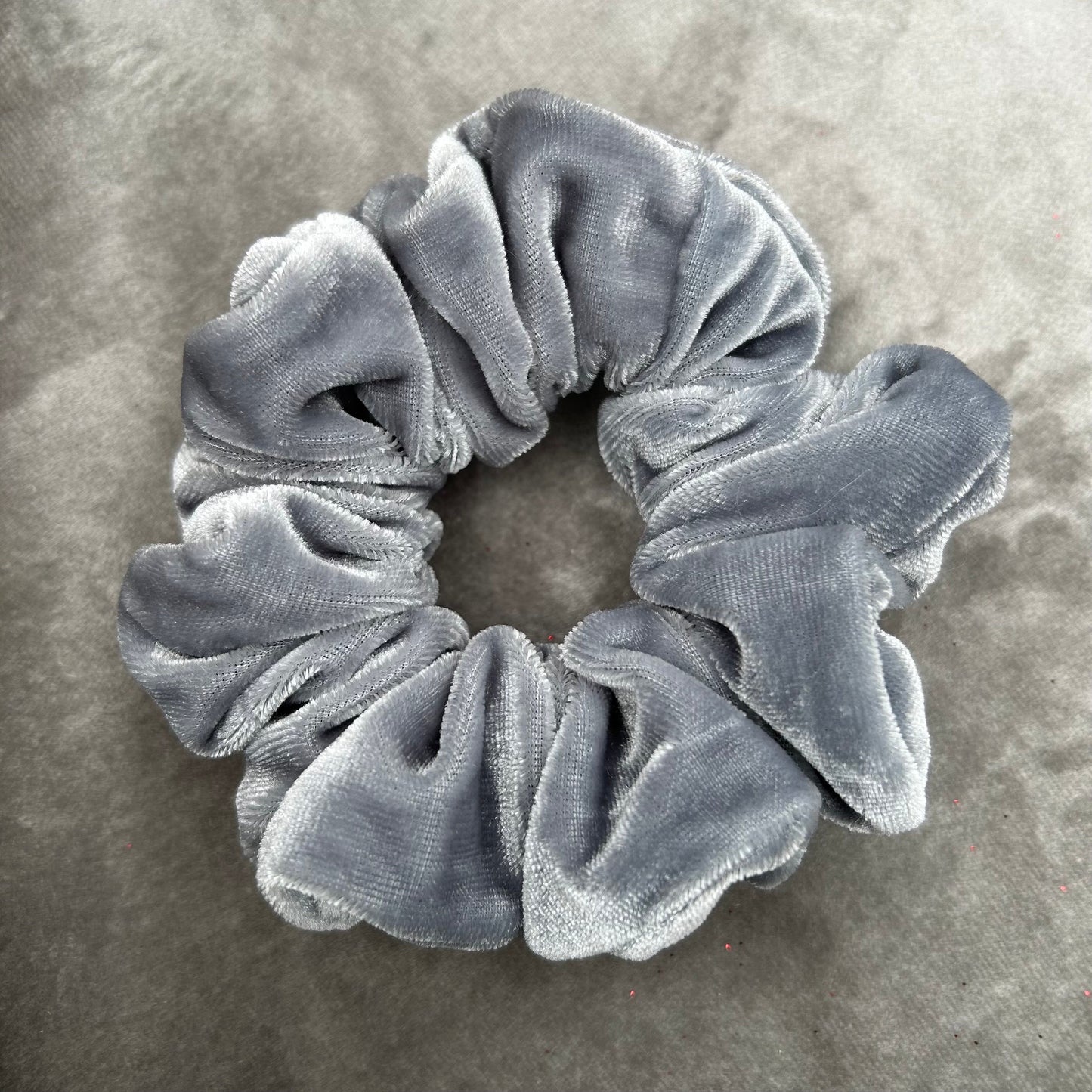 Light Grey Velvet Scrunchie