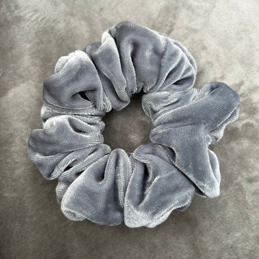 Light Grey Velvet Scrunchie