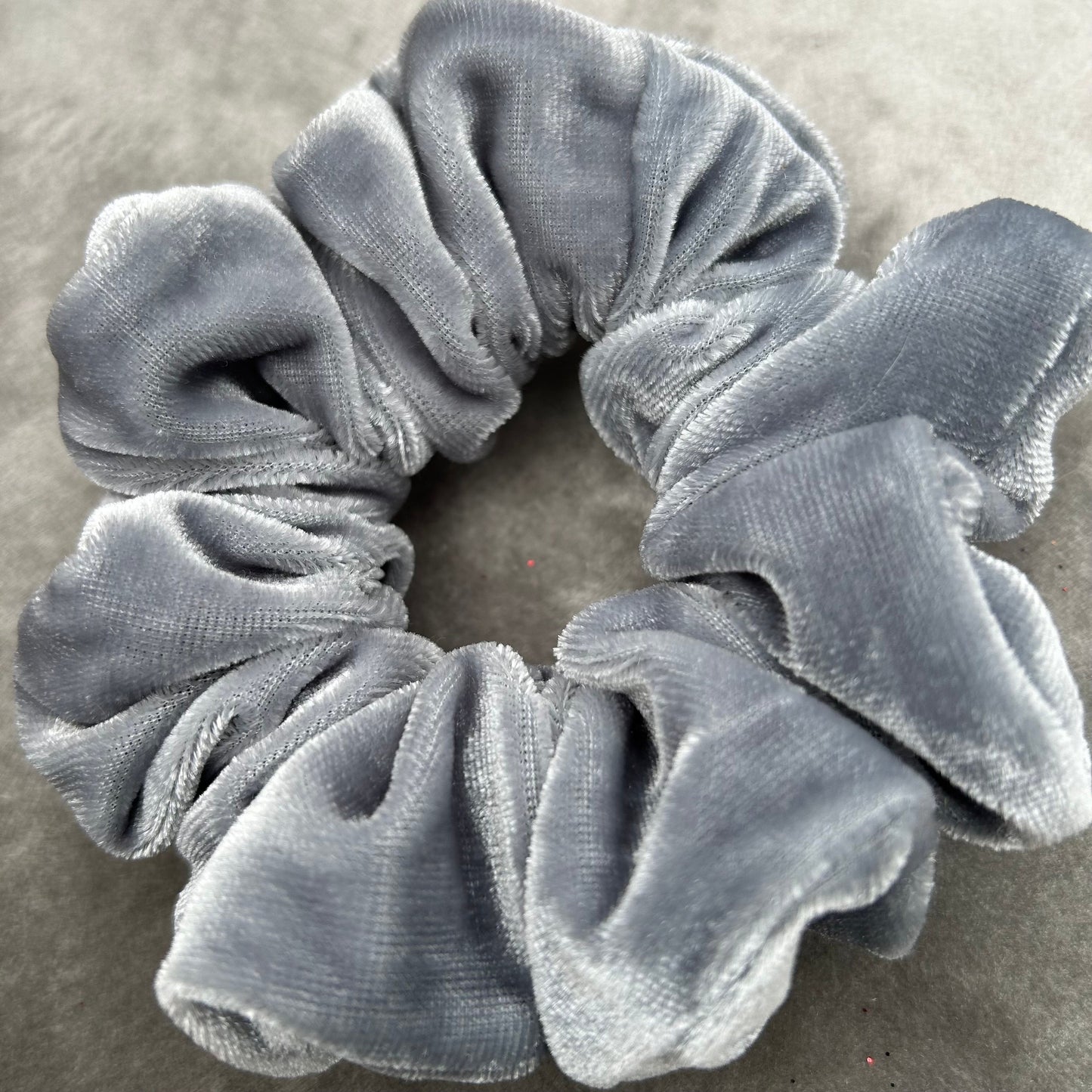 Light Grey Velvet Scrunchie