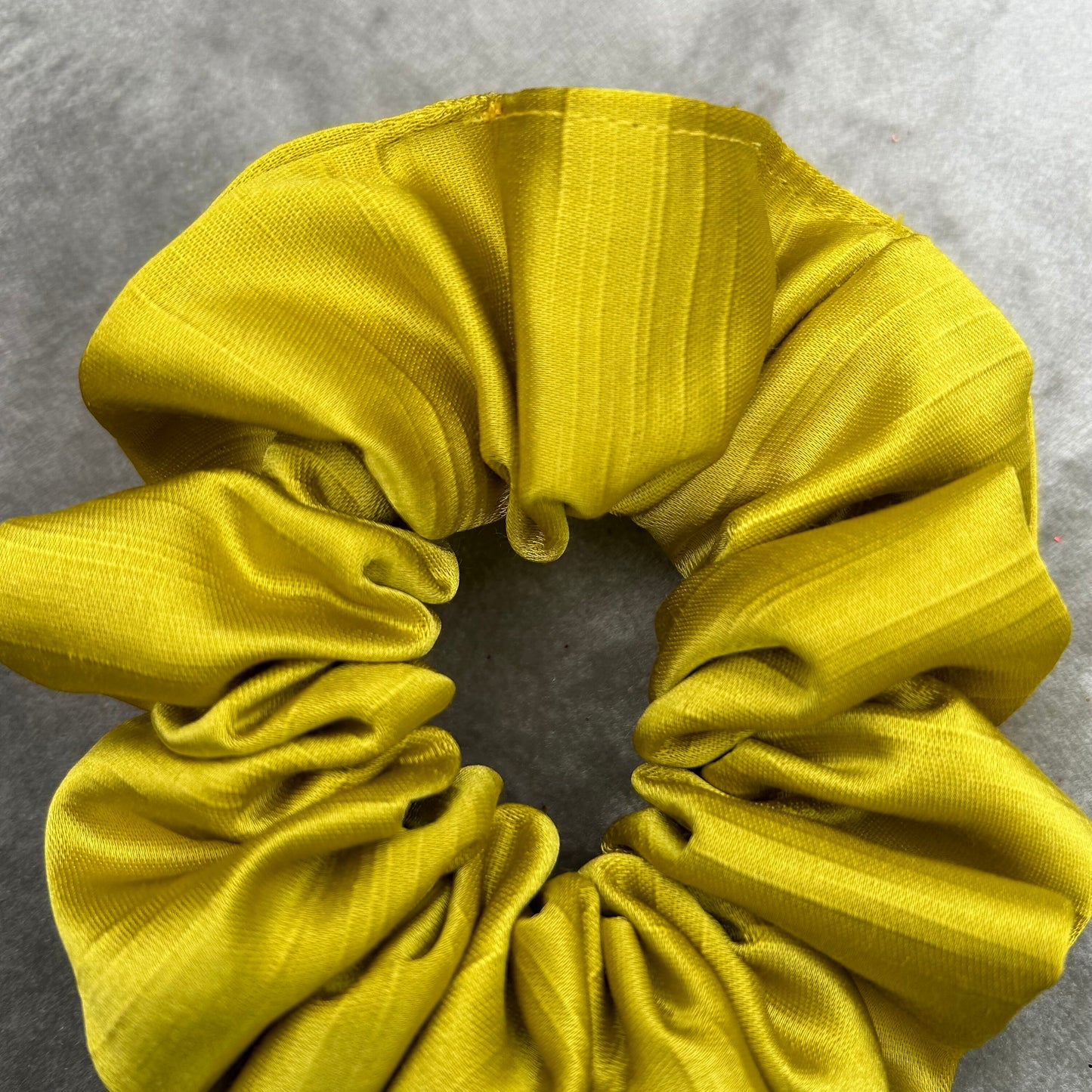 Mustard Crinkle Thick Satin Scrunchie