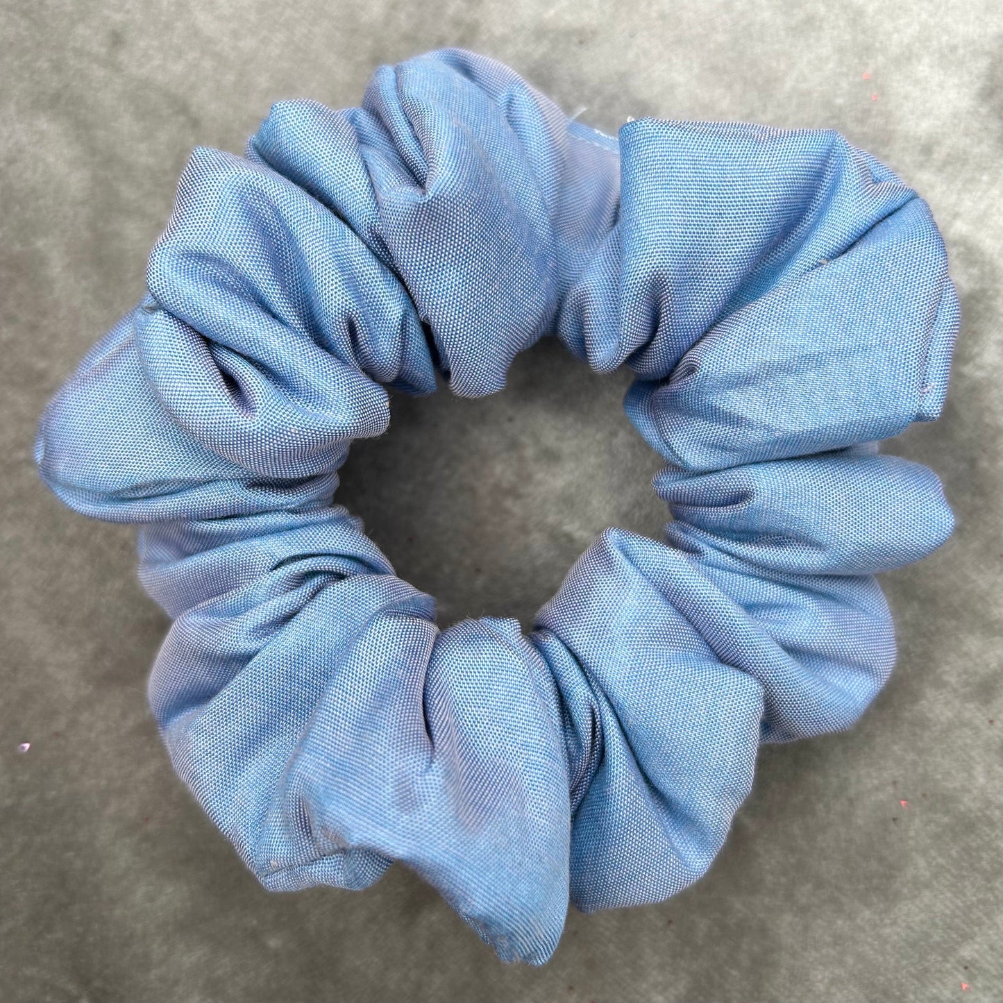 Baby Blue Scrunchie with Pink Iridescence