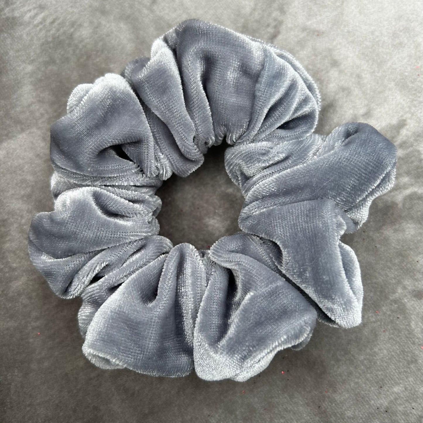 Light Grey Velvet Scrunchie