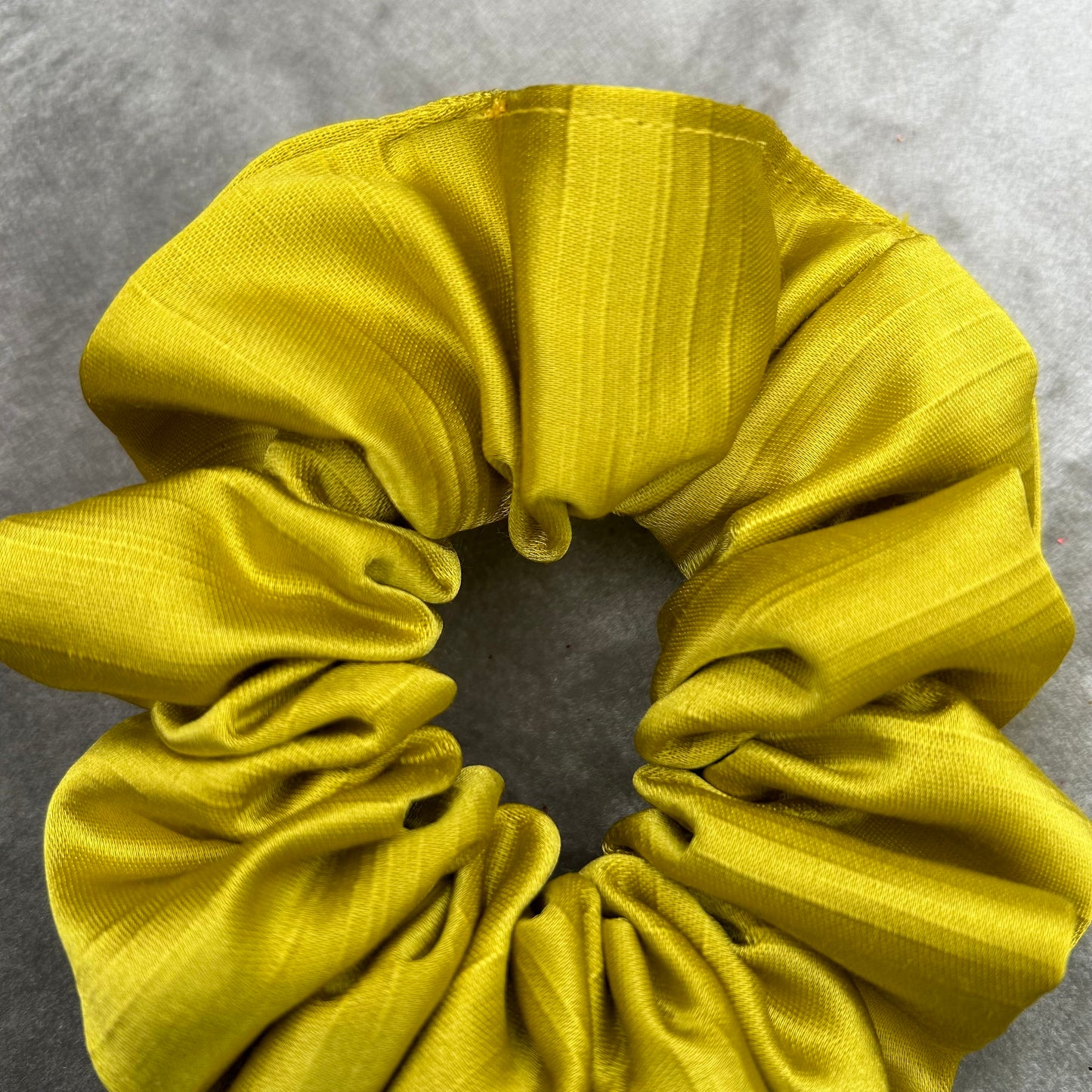 Mustard Crinkle Thick Satin Scrunchie