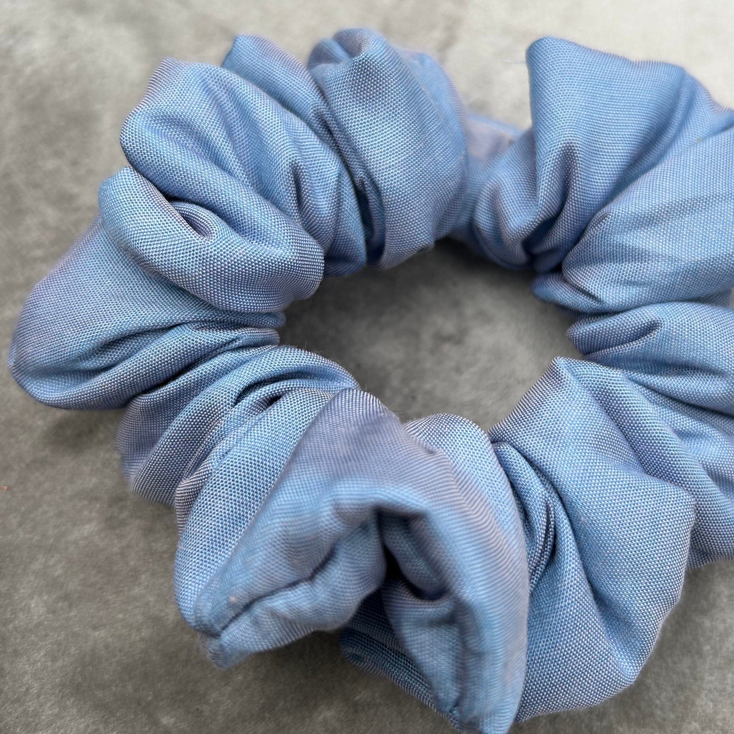Baby Blue Scrunchie with Pink Iridescence